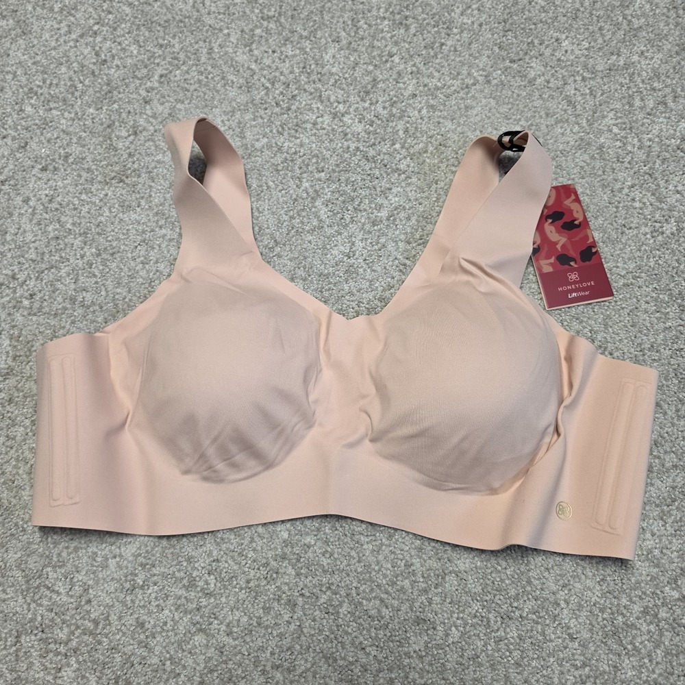 Honey Love V Neck Bra Lift Wear Wireless Support‎ Rose Tan Size 3X